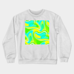 Feeling Groovy - 60's Mod Paisley Abstract in Green, Blue and Yellow Crewneck Sweatshirt